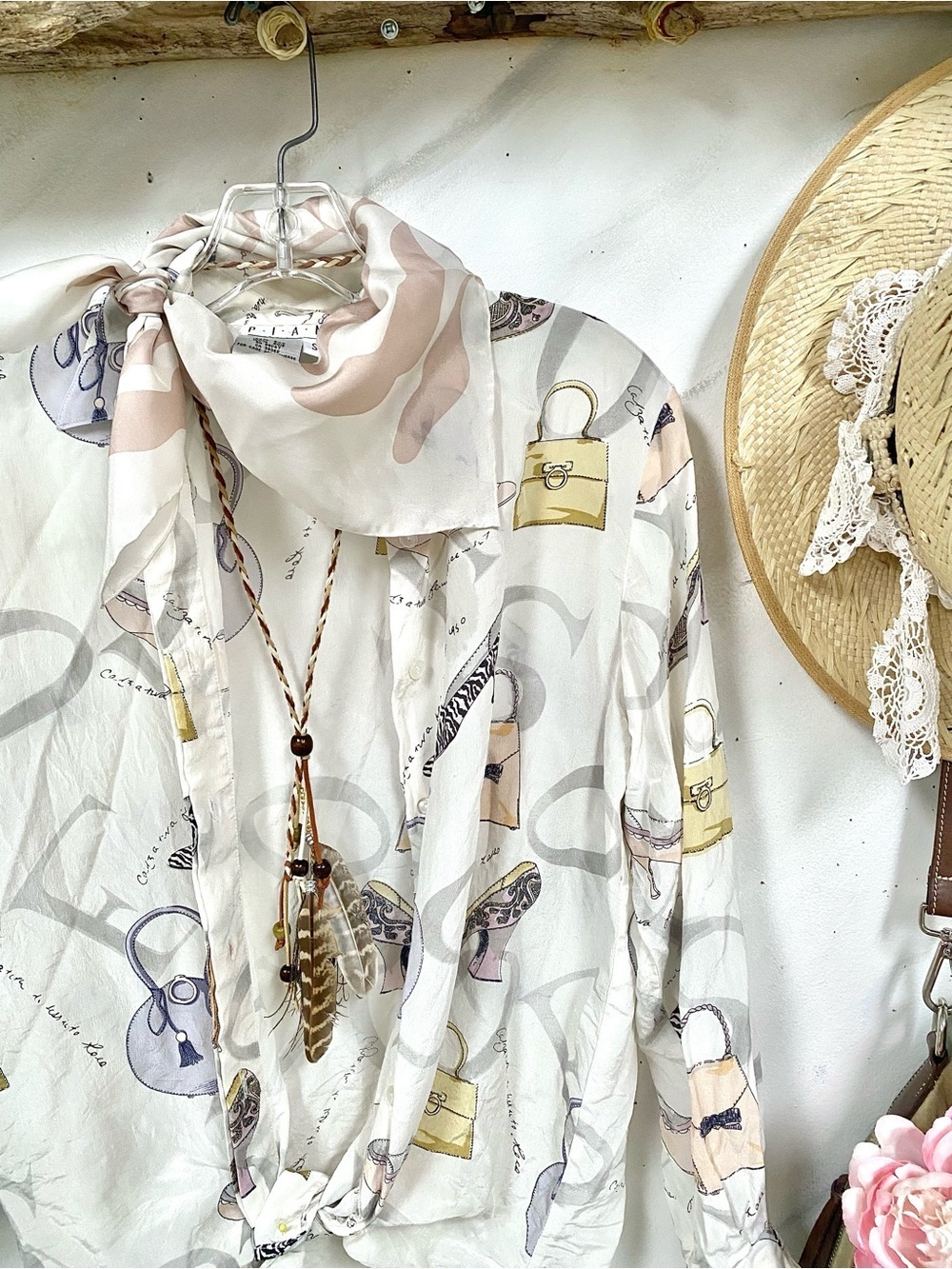 Stunning SILK boho scarf/wrap w botanical resort vacay safari beach vibe
